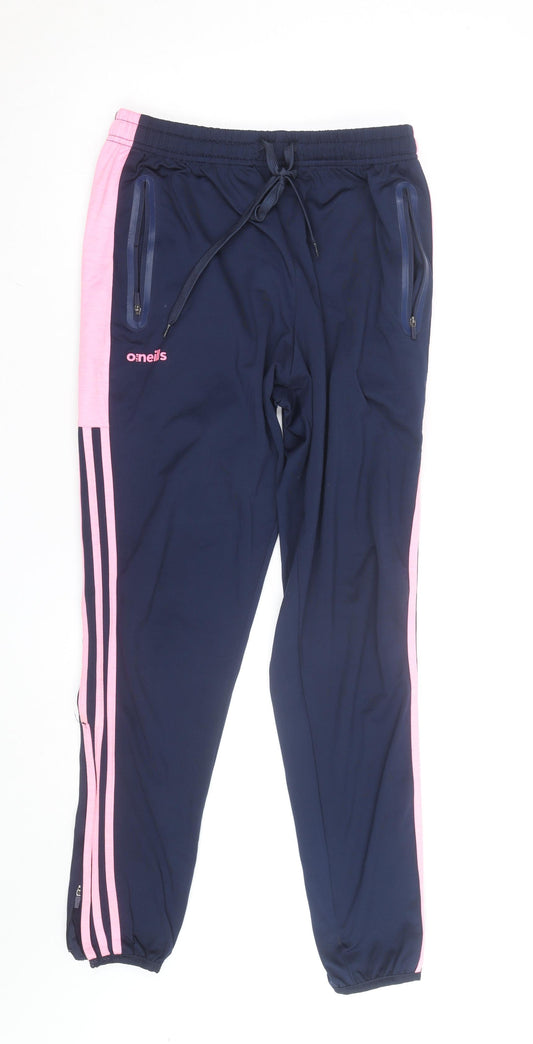 O'Neills Women's Blue Pink Track Pants Size 14 Breathable Tapered