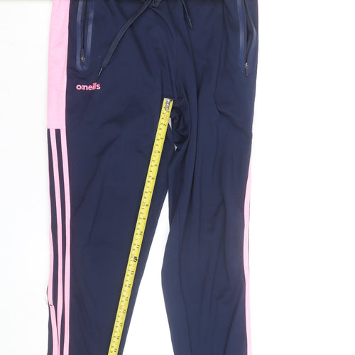 O'Neills Women's Blue Pink Track Pants Size 14 Breathable Tapered