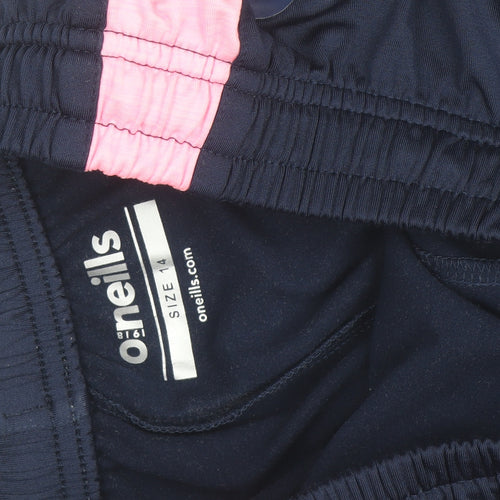 O'Neills Women's Blue Pink Track Pants Size 14 Breathable Tapered
