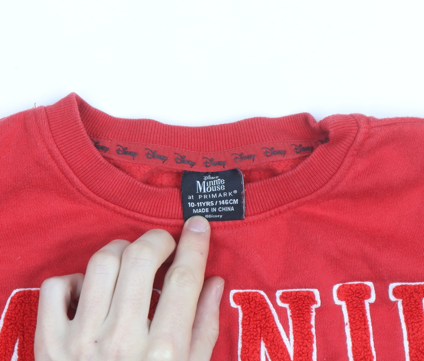 Primark Disney Girls Red Minnie Mouse Sweatshirt 10-11 Years Pullover