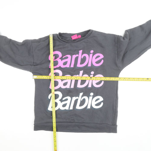 Barbie Girls Black Graphic Pullover Sweatshirt 13-14 Years Cotton Blend