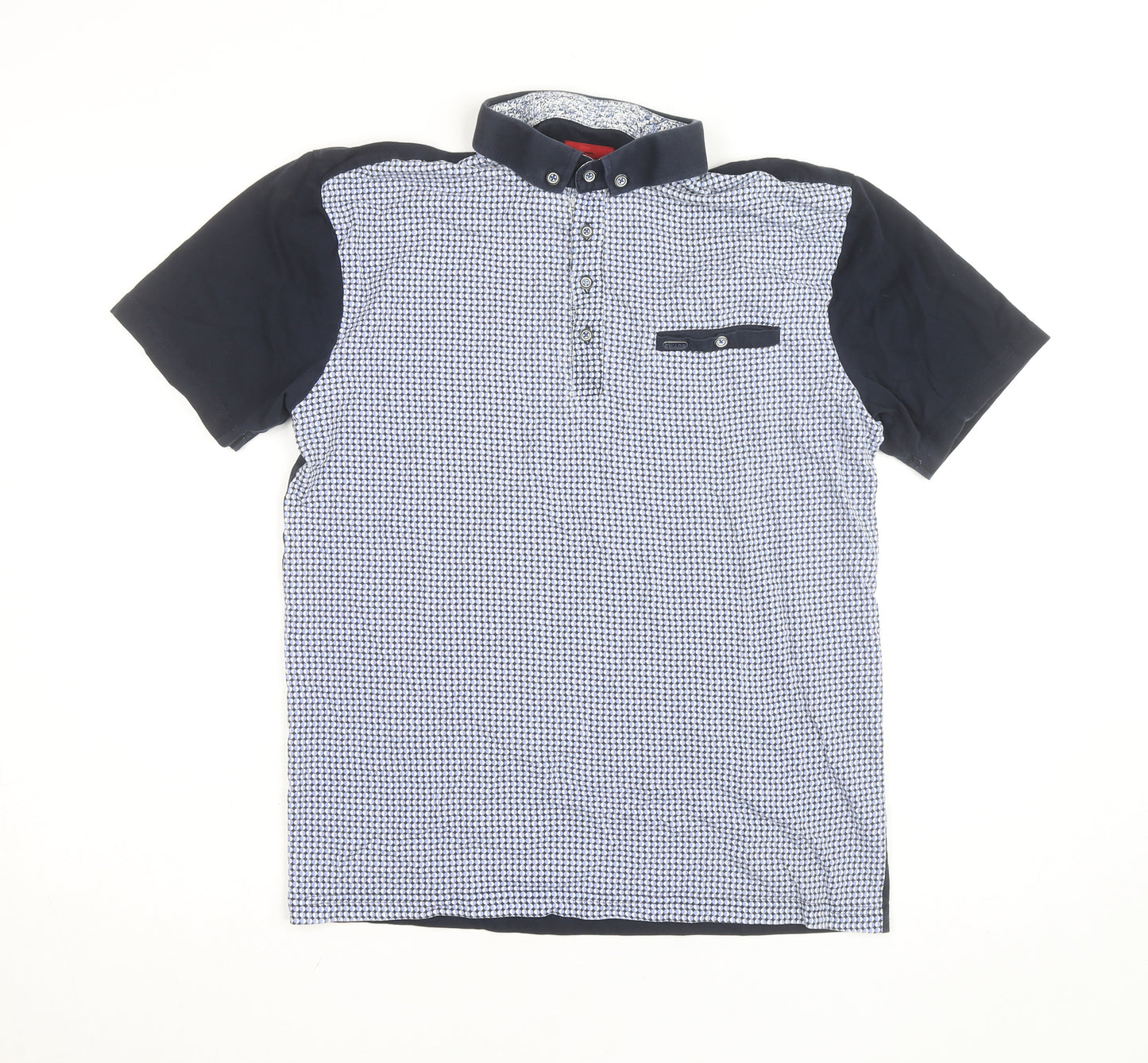 Swade Men's Blue Short Sleeve Polo Shirt Size L Classic Fit