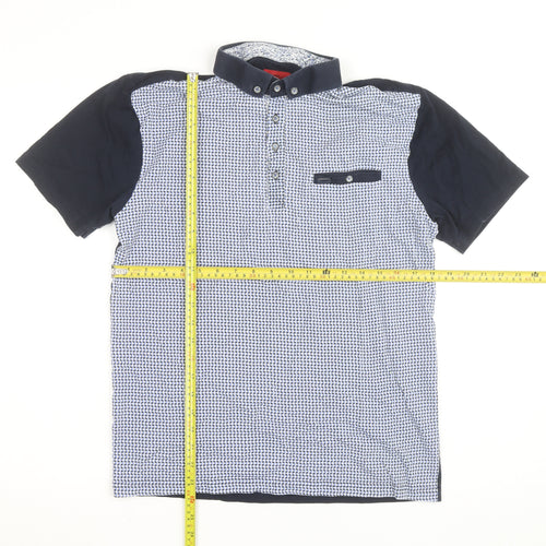 Swade Men's Blue Short Sleeve Polo Shirt Size L Classic Fit