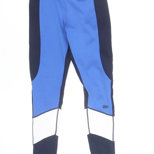 Myprotein Women's Blue Colourblock Gym & Yoga Leggings M