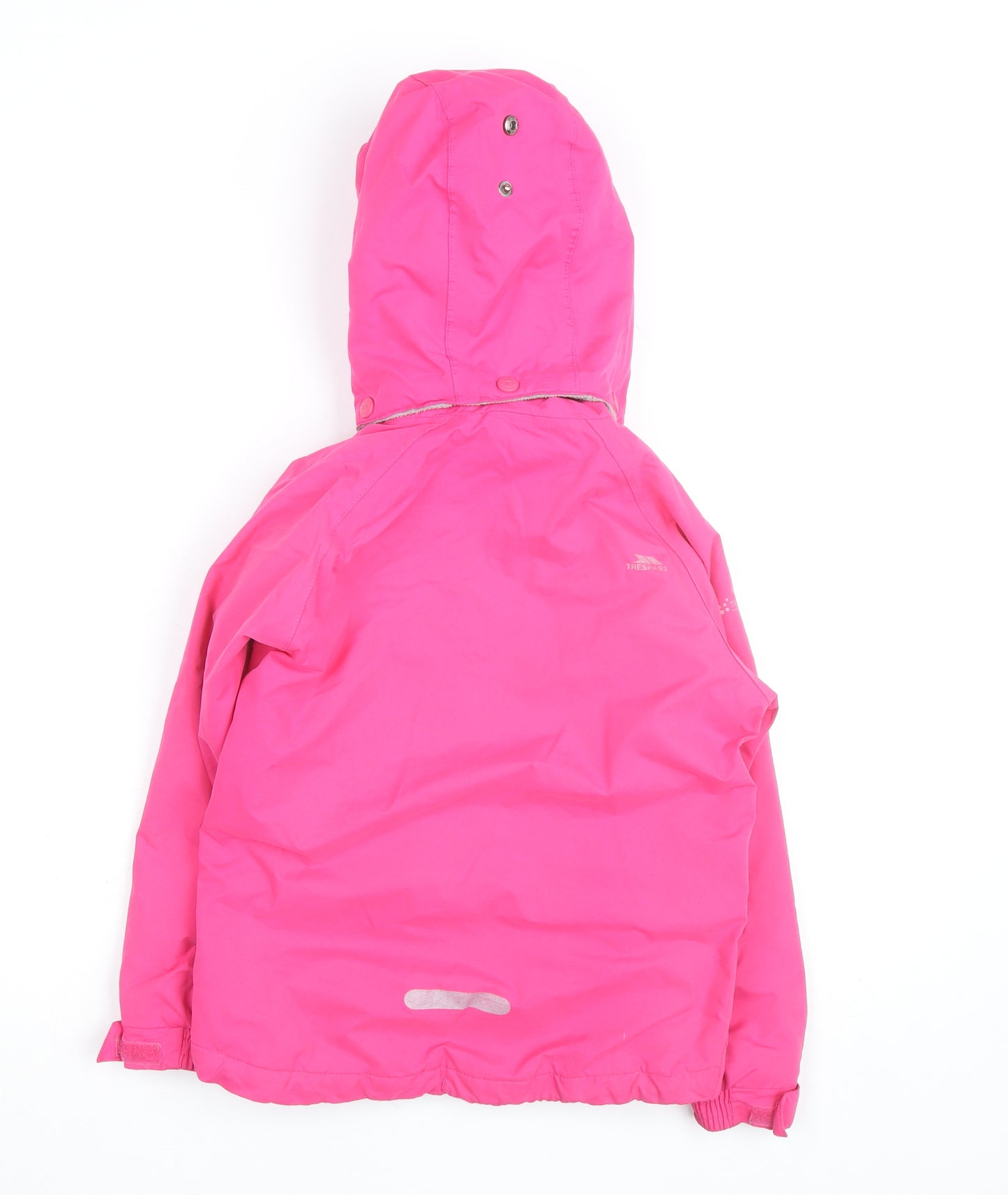 Trespass Girls Pink Waterproof Hooded Rain Coat Jacket 5-6 Years