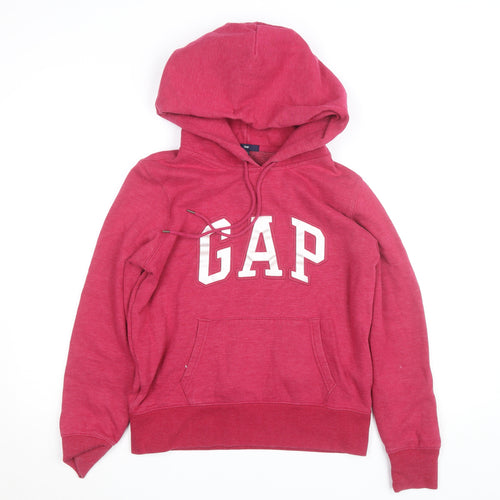 GAP Womens Red Hoodie Medium Pullover Logo Cotton Blend Casual