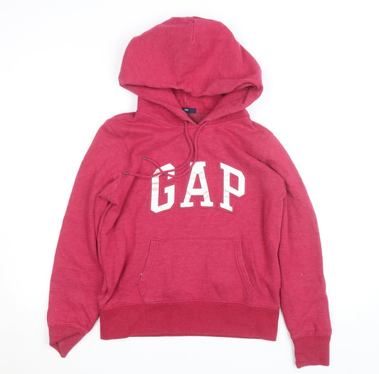 GAP Womens Red Hoodie Medium Pullover Logo Cotton Blend Casual
