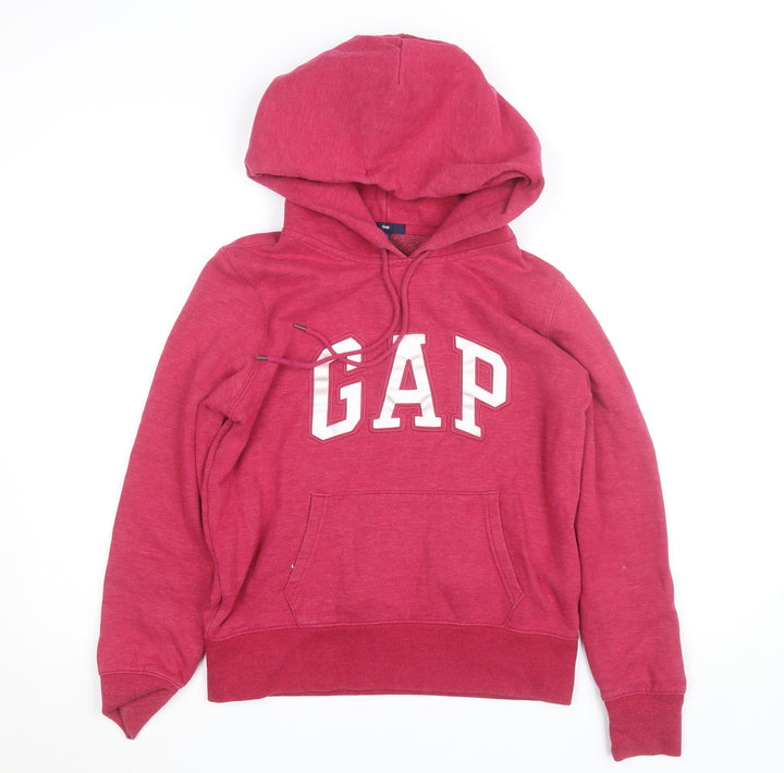 GAP Womens Red Hoodie Medium Pullover Logo Cotton Blend Casual