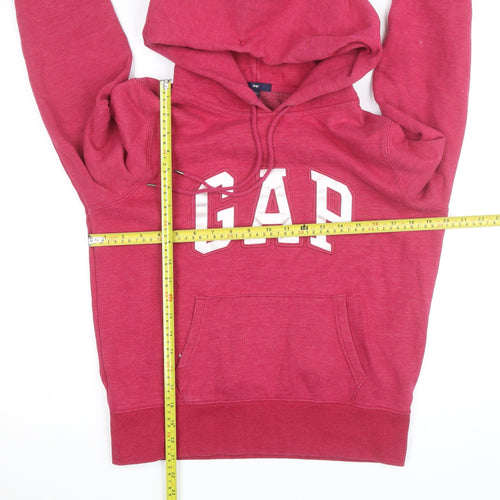 GAP Womens Red Hoodie Medium Pullover Logo Cotton Blend Casual