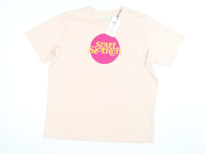 ADPT Women’s Beige Soul Search Retro Print T-Shirt Size L