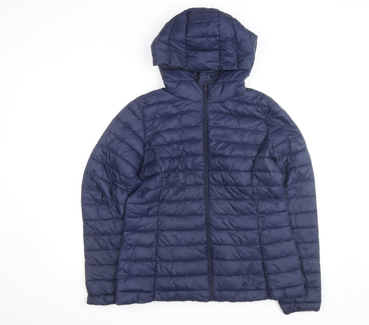 Dunnes Stores Womens Blue Hooded Lightweight Puffer Jacket Size 12