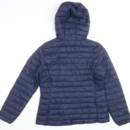 Dunnes Stores Womens Blue Hooded Lightweight Puffer Jacket Size 12