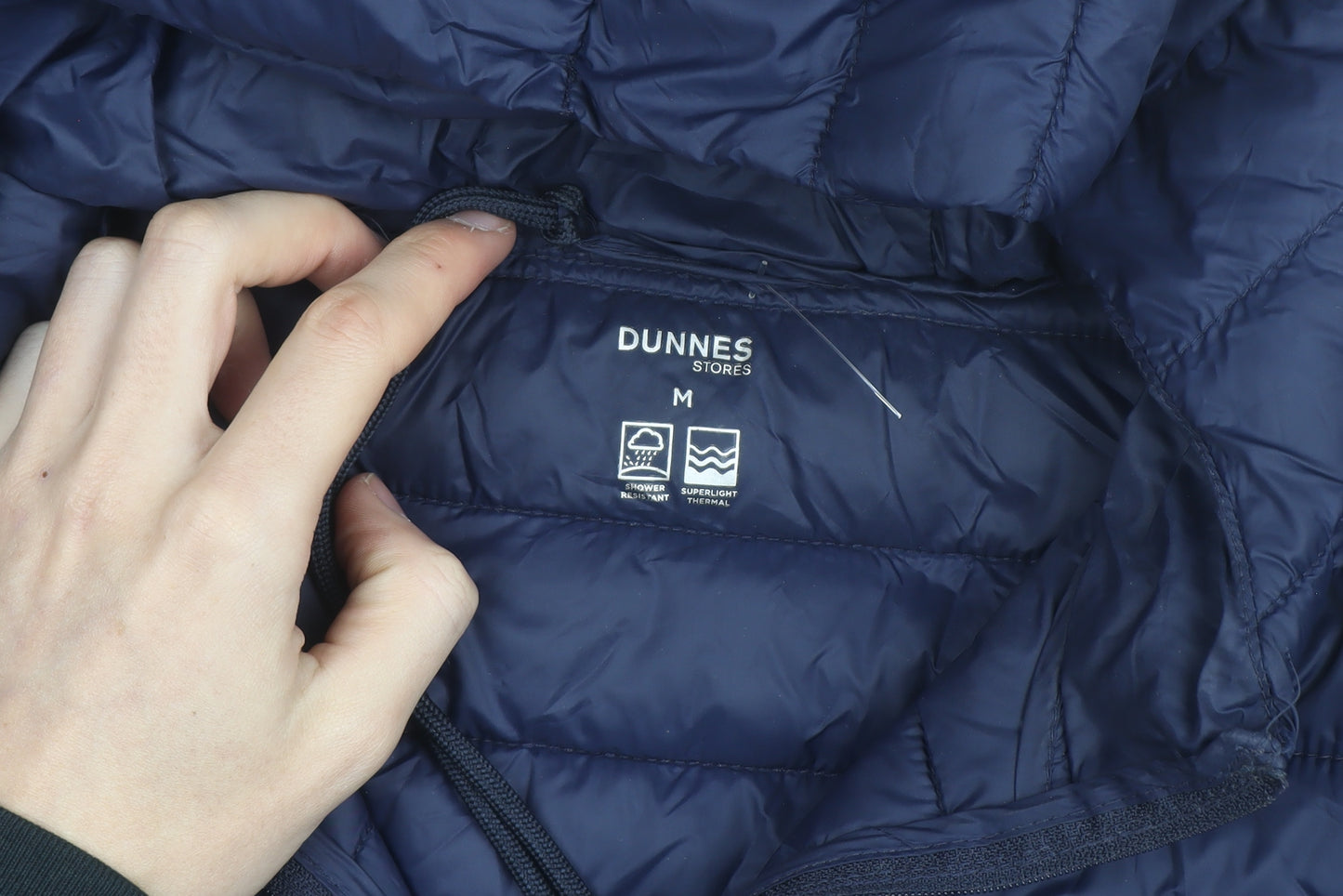 Dunnes Stores Womens Blue Hooded Lightweight Puffer Jacket Size 12