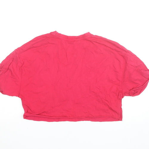 Bershka Women’s Red Cropped North Carolina T-Shirt Size M