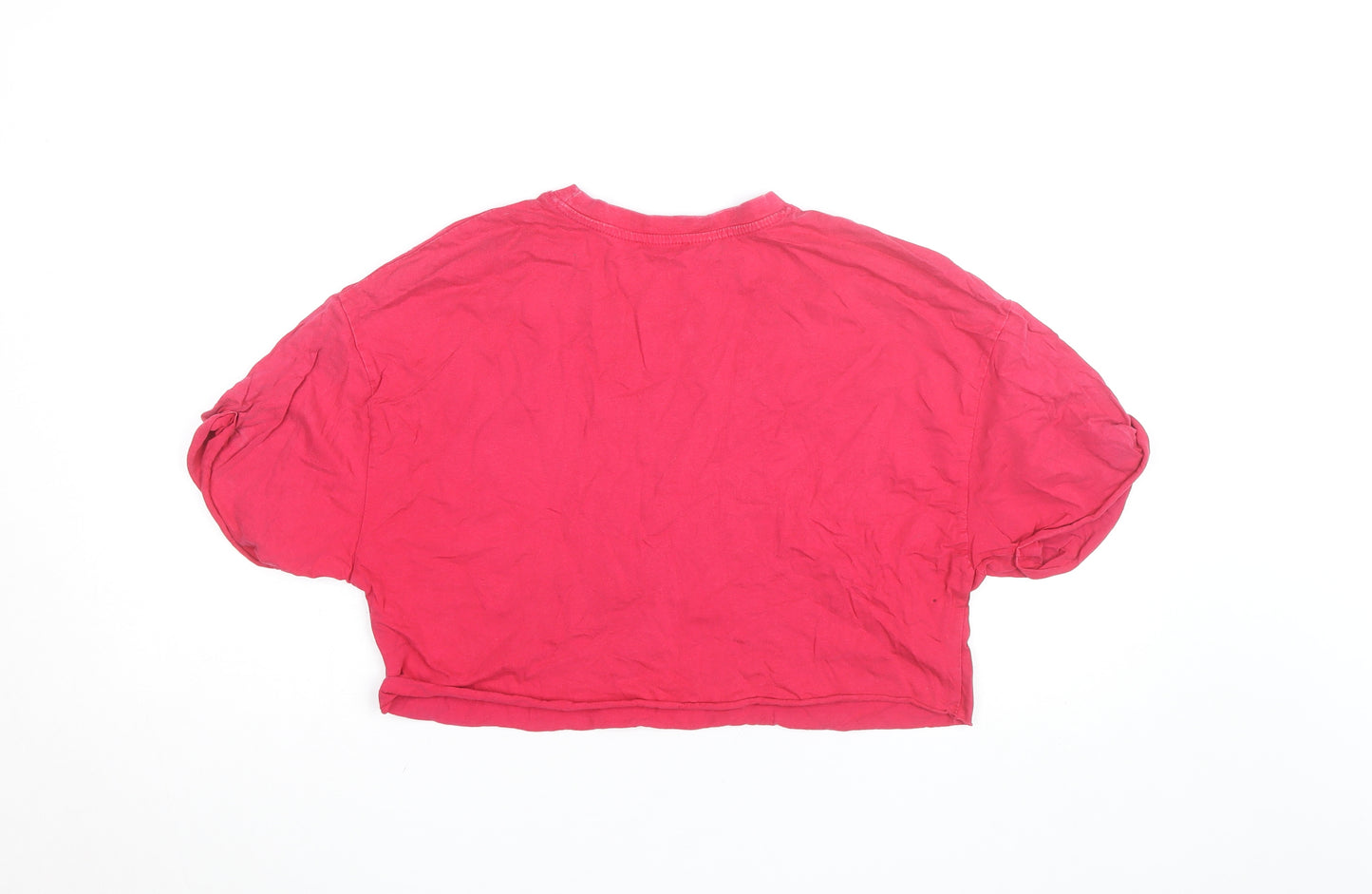 Bershka Women’s Red Cropped North Carolina T-Shirt Size M