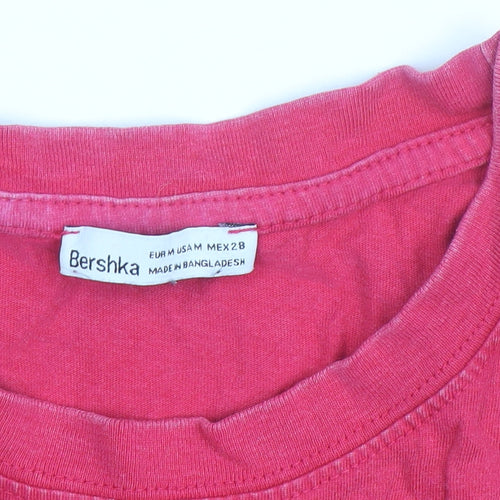 Bershka Women’s Red Cropped North Carolina T-Shirt Size M