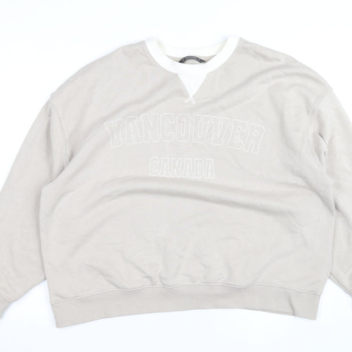 Dunnes Women Beige Vancouver Canada Pullover Sweatshirt Size L