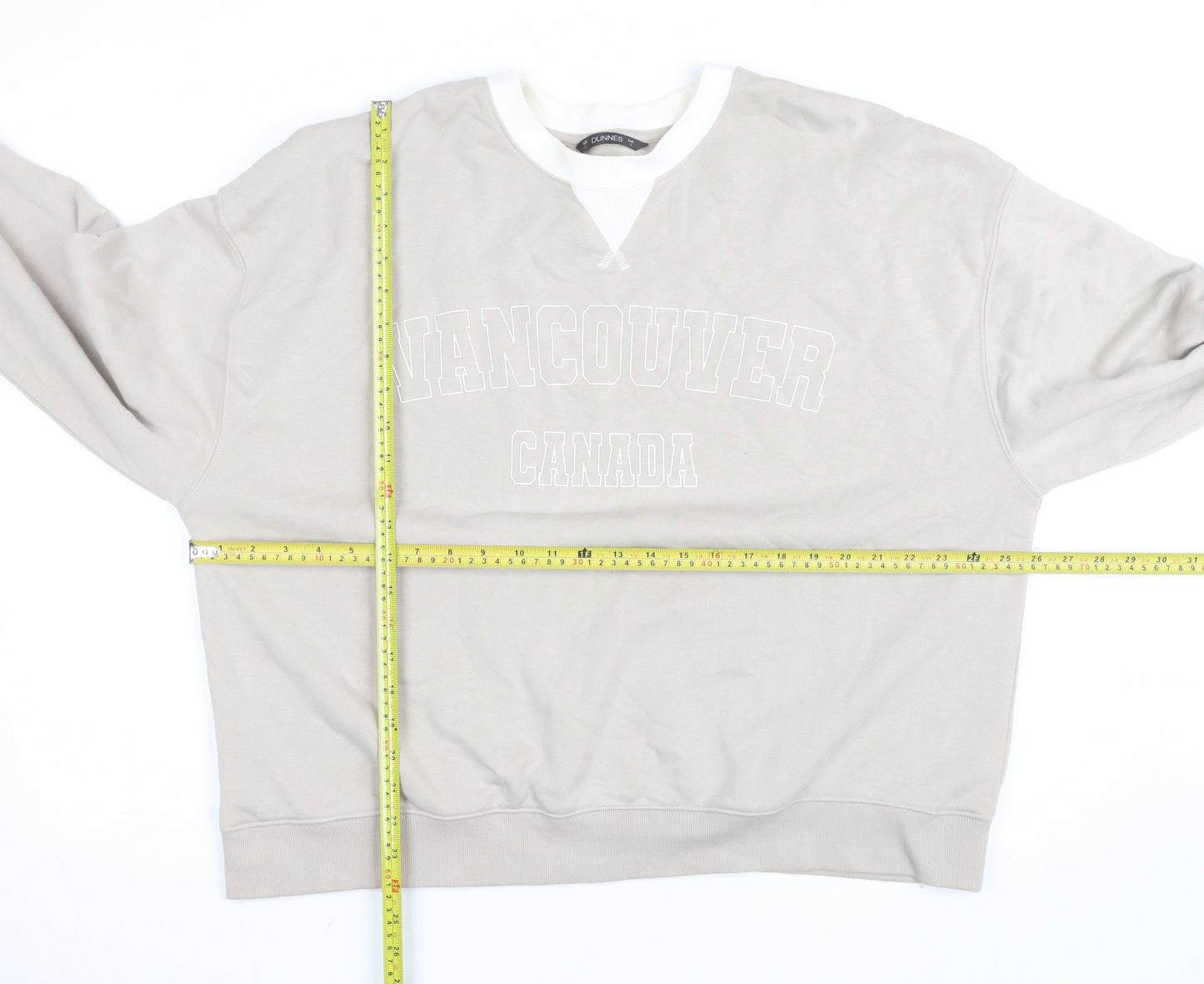 Dunnes Women Beige Vancouver Canada Pullover Sweatshirt Size L