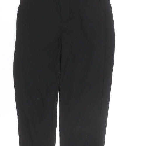 Savida Women’s Black Cropped Tapered Work Trousers Size S