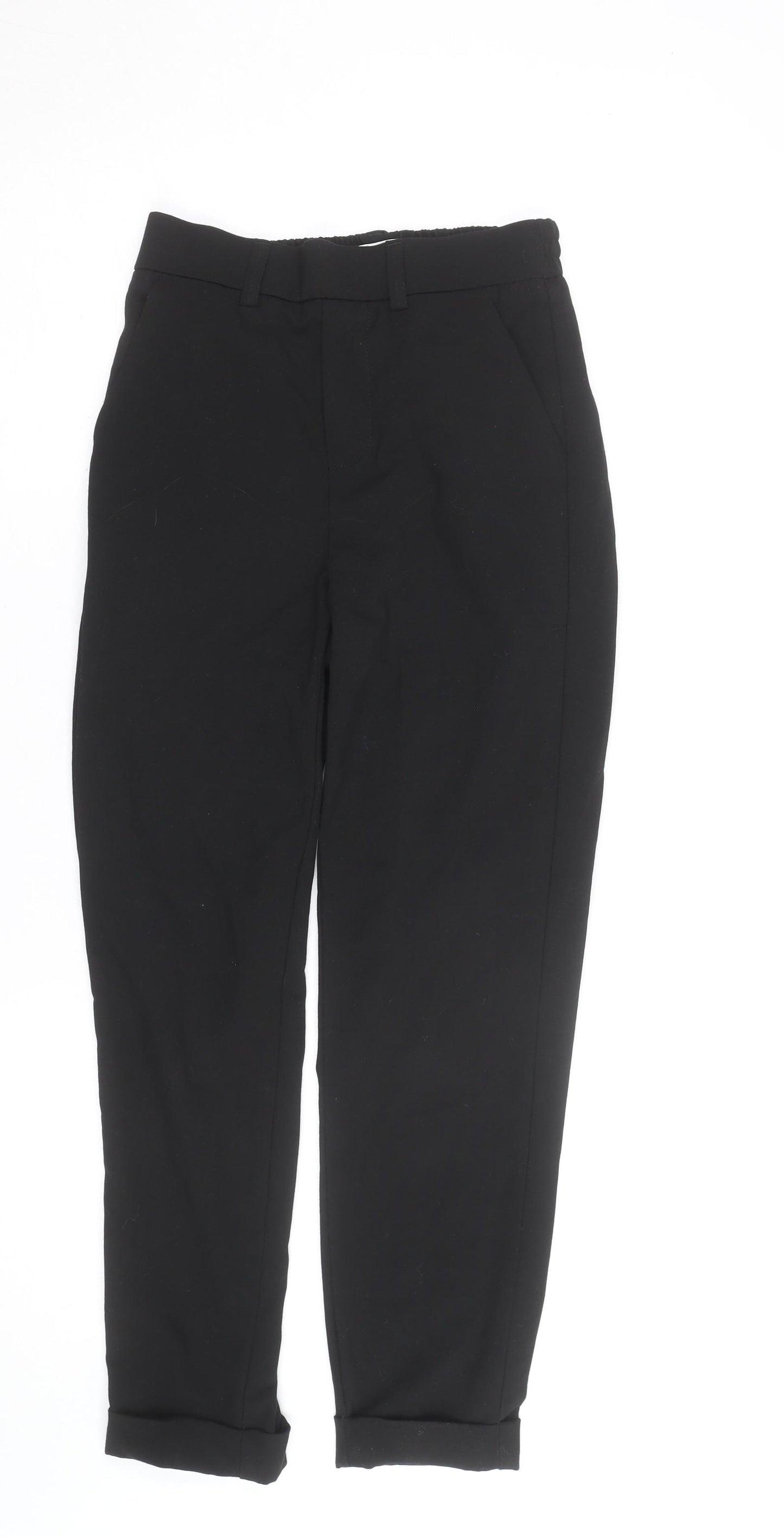 Savida Women’s Black Cropped Tapered Work Trousers Size S