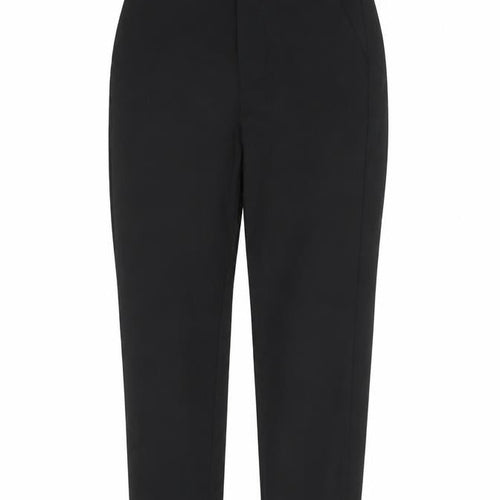 Savida Women’s Black Cropped Tapered Work Trousers Size S