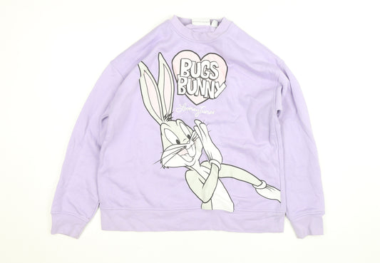 Looney Tunes Women's Lilac Bugs Bunny Sweatshirt Size S