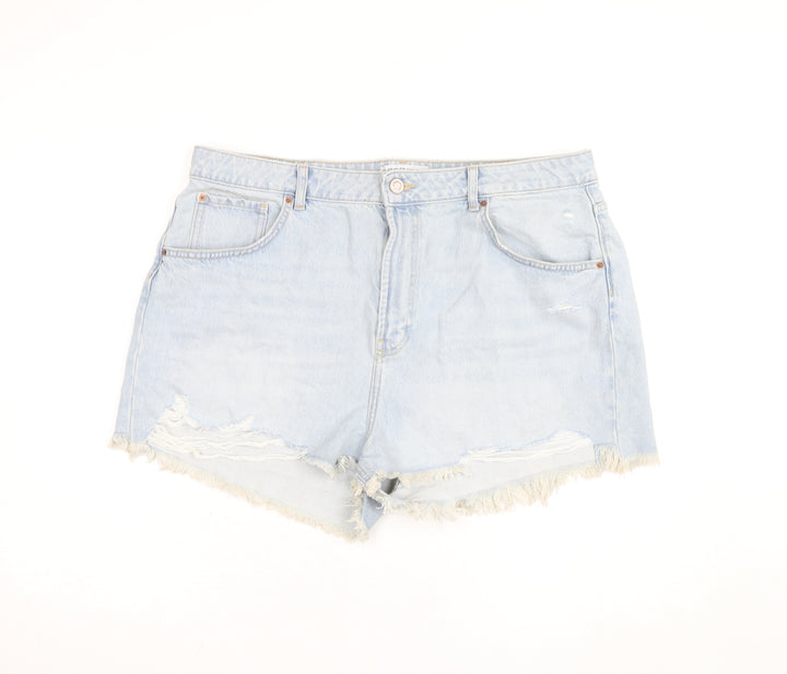 Primark Women Blue Size 20 High Rise Cut-Off Denim Shorts