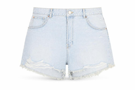 Primark Women Blue Size 20 High Rise Cut-Off Denim Shorts