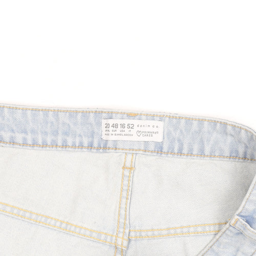 Primark Women Blue Size 20 High Rise Cut-Off Denim Shorts