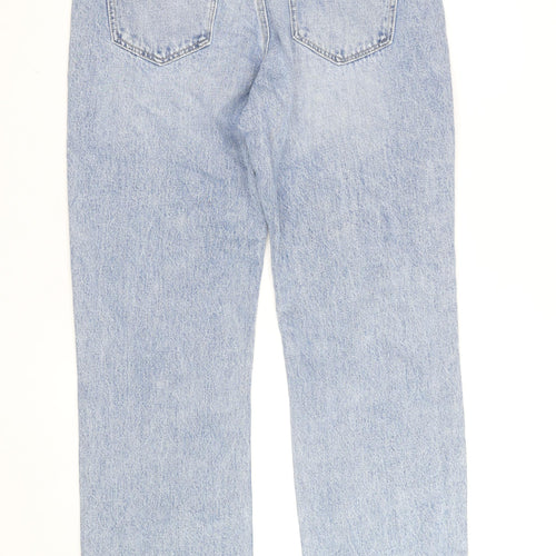 Stradivarius Women Blue High Rise Straight Jeans UK 16