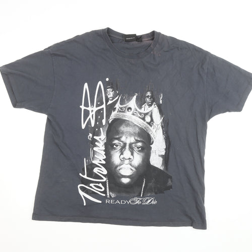 The Notorious B.I.G. Men's Black Graphic Hip Hop T-Shirt Size L