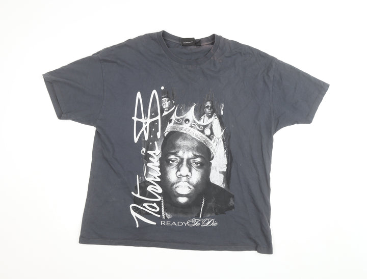 The Notorious B.I.G. Men's Black Graphic Hip Hop T-Shirt Size L