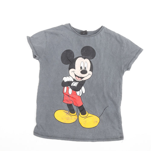 Disney at Primark Girls Grey Mickey Mouse Graphic T-Shirt 8 Years