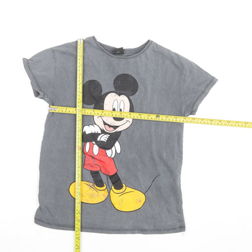 Disney at Primark Girls Grey Mickey Mouse Graphic T-Shirt 8 Years