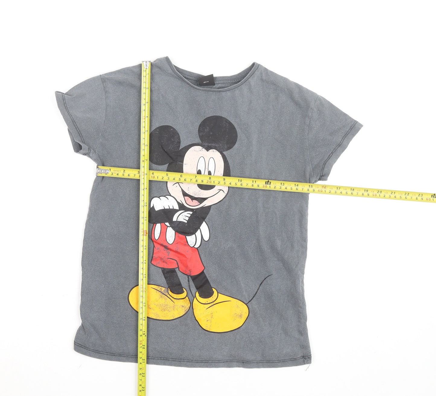 Disney at Primark Girls Grey Mickey Mouse Graphic T-Shirt 8 Years