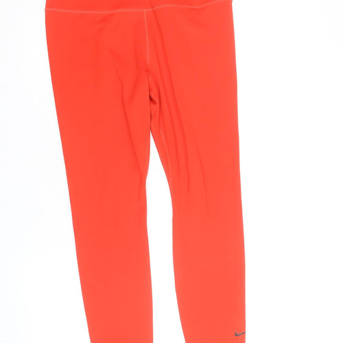 Nike Women's Orange Dri-FIT Leggings L Ankle Length Activewear