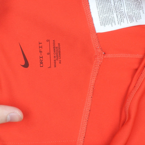 Nike Women's Orange Dri-FIT Leggings L Ankle Length Activewear