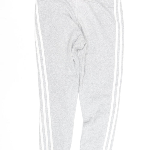 Adidas Womens Grey XS Tapered Track Pants with Side Stripes