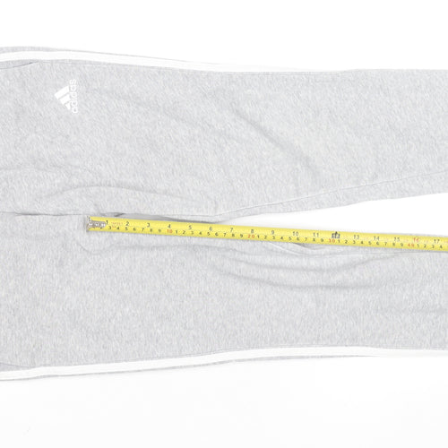 Adidas Womens Grey XS Tapered Track Pants with Side Stripes