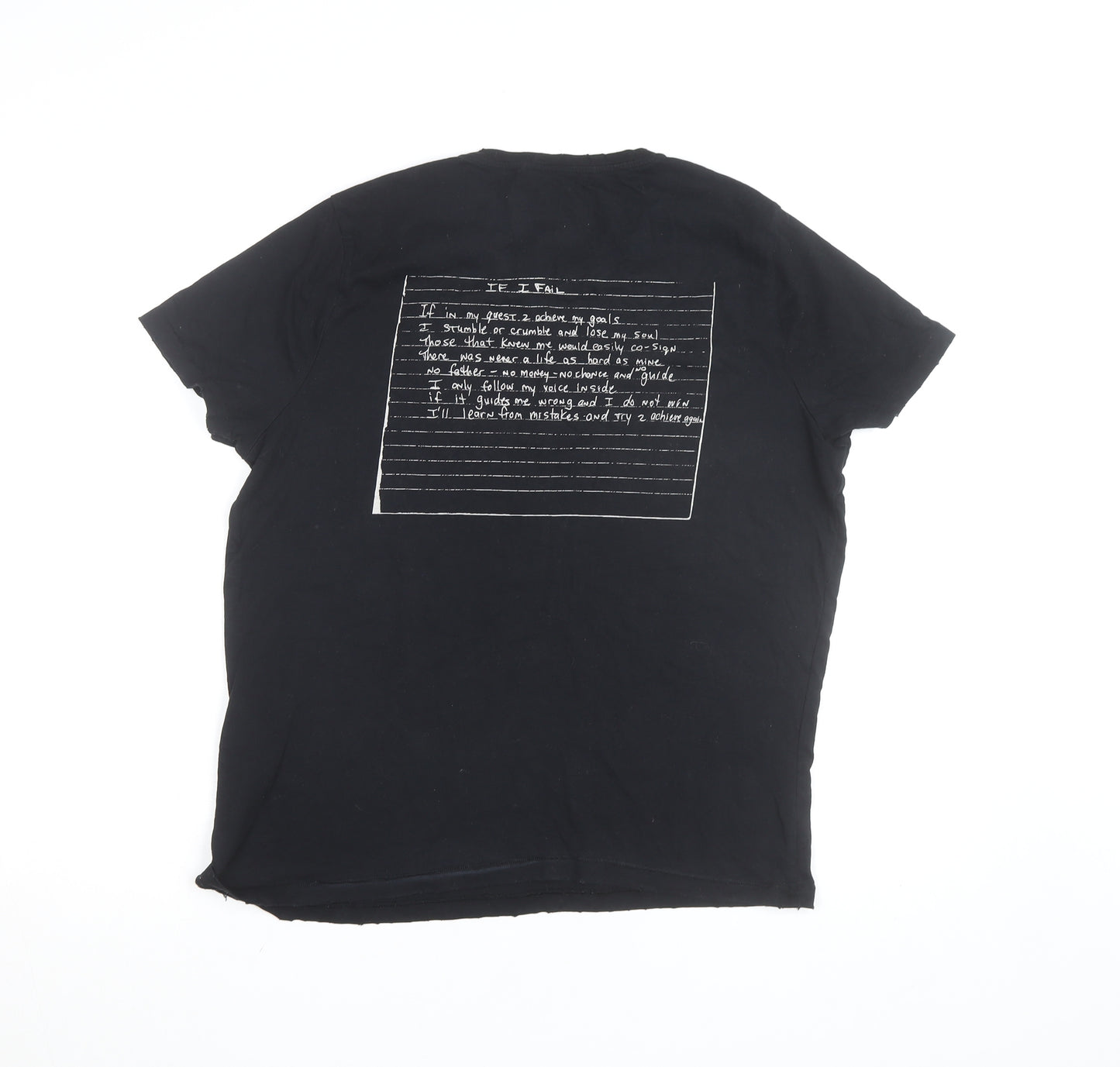 2PAC Unisex Black Cotton Graphic T-Shirt L Hip Hop Music Tee