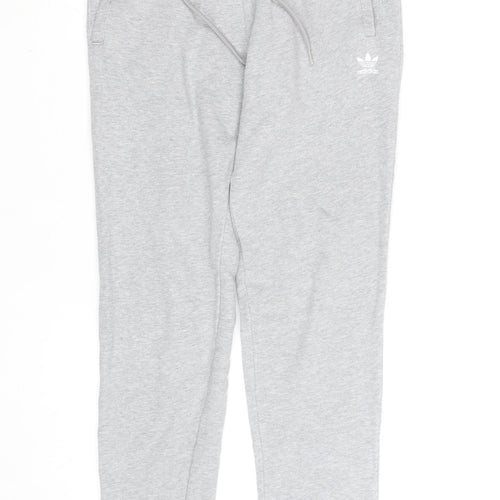 Adidas Womens Grey Jogger Sweatpants Size 8 Cotton Blend Comfort Wear