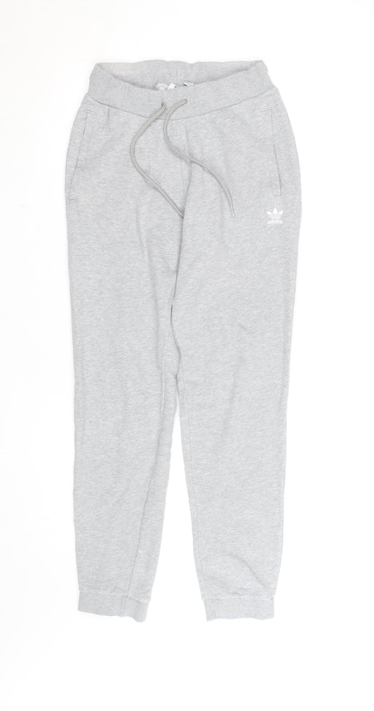 Adidas Womens Grey Jogger Sweatpants Size 8 Cotton Blend Comfort Wear