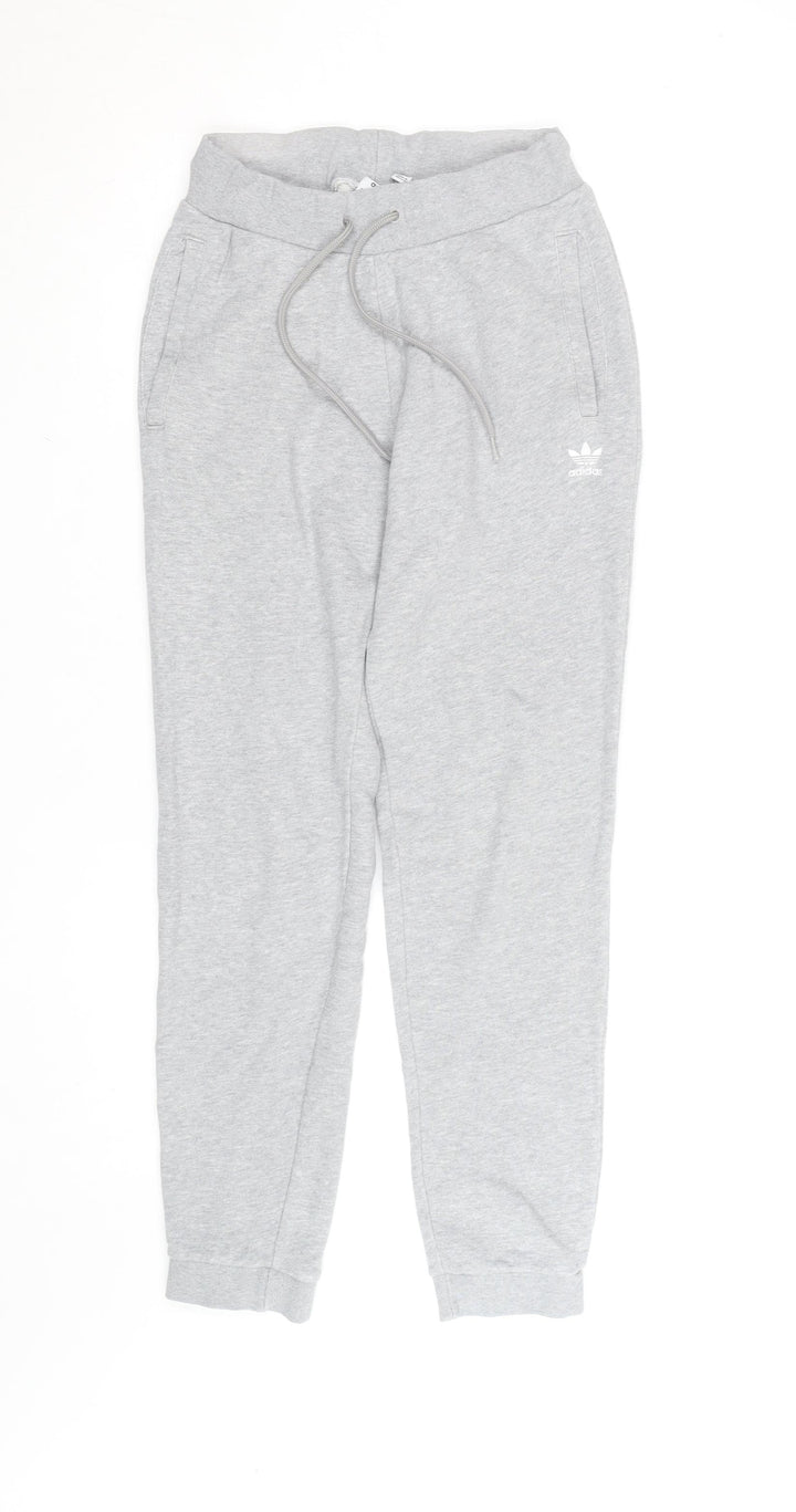 Adidas Womens Grey Jogger Sweatpants Size 8 Cotton Blend Comfort Wear