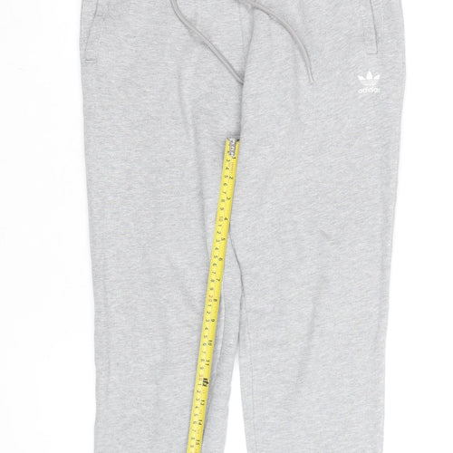 Adidas Womens Grey Jogger Sweatpants Size 8 Cotton Blend Comfort Wear