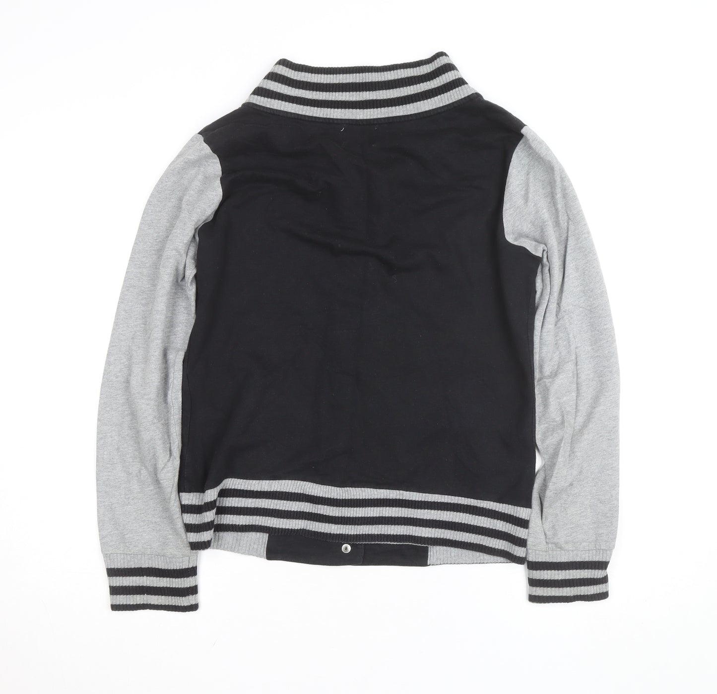 ONLY Unisex Black Grey Varsity Jacket M Casual Cotton Blend