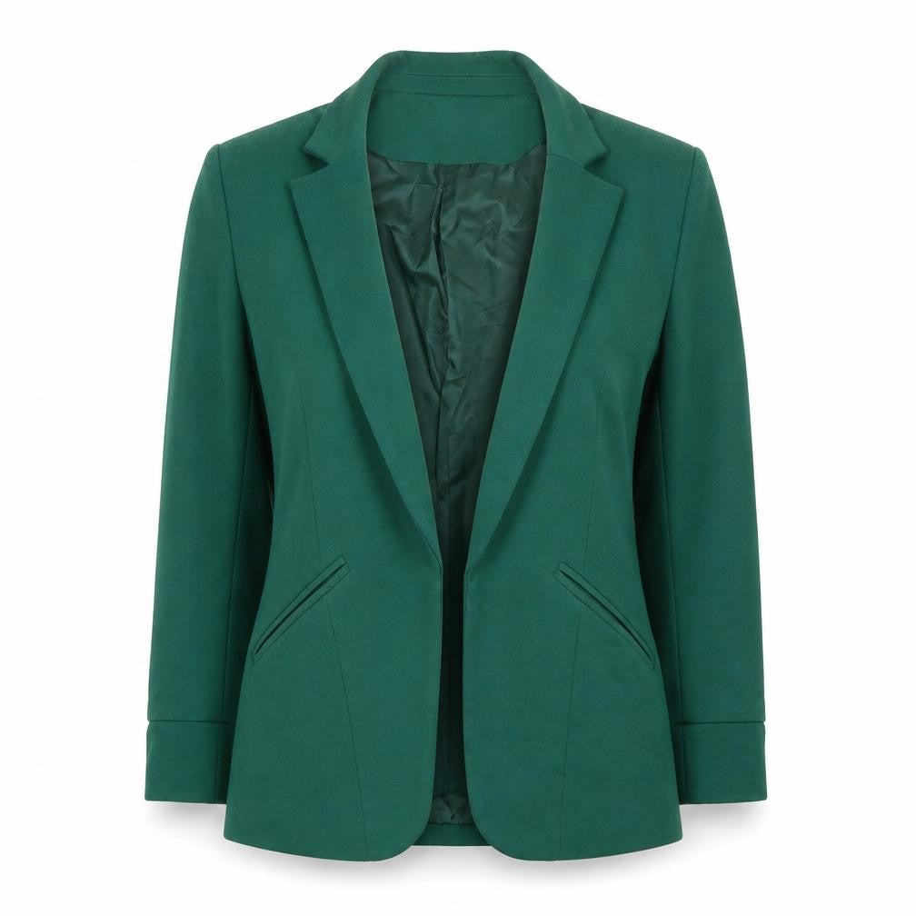Front view of Marc Angelo Women's Green, size 10, Regular Fit Lined Blazer Jacket