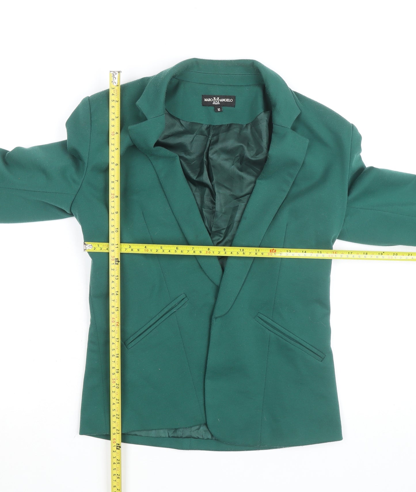 Marc Angelo Women's Green Size 10 Regular Fit Lined Blazer Jacket