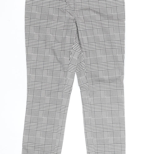 H&M Men's Grey Check Slim Fit Chino Trousers Size M