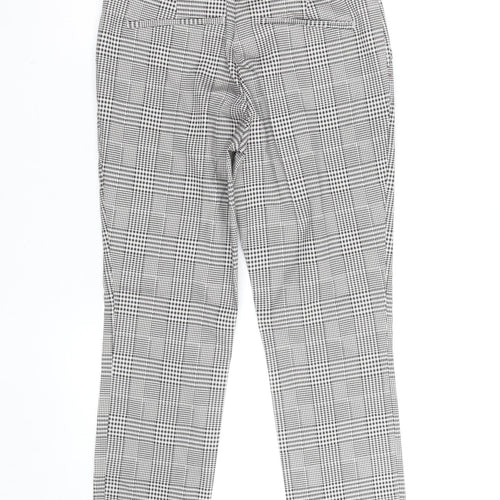 H&M Men's Grey Check Slim Fit Chino Trousers Size M