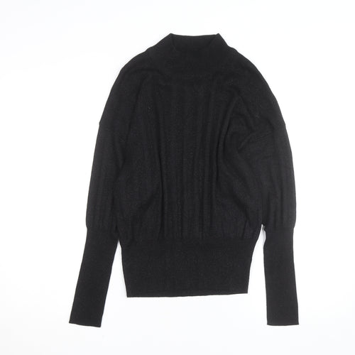 Dunnes Women’s Black Mock Neck Long Sleeve Knit Top Medium